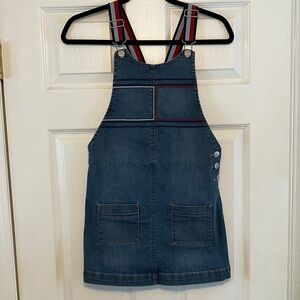 Tommy Hilfiger denim girl’s stitched front adjustable straps overalls dress M